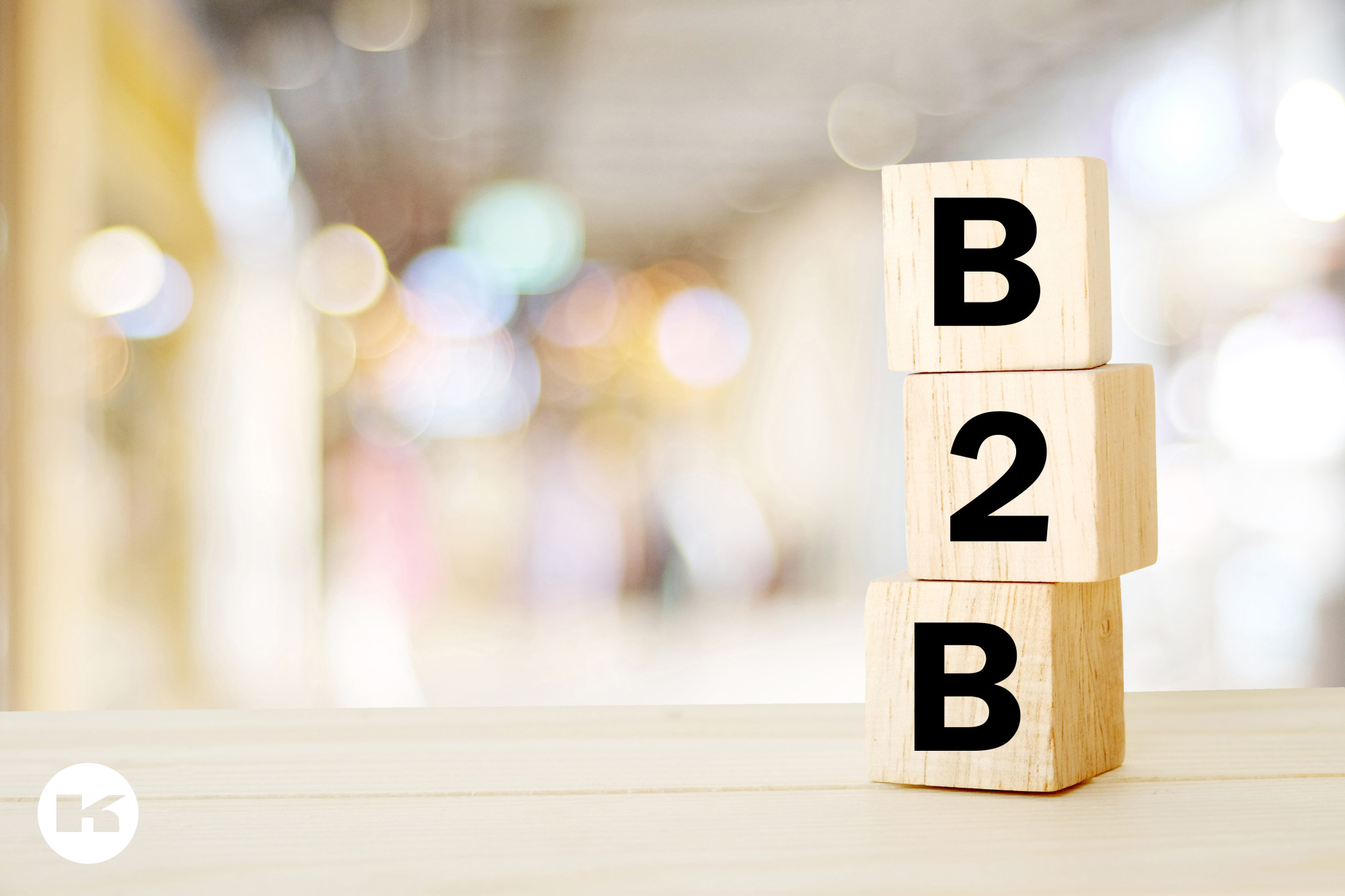 B2b , business to business marketing, business word on wooden cu
